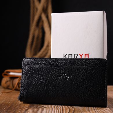 Многофункциональный кошелек-клатч из натуральной кожи KARYA 21136 Черный