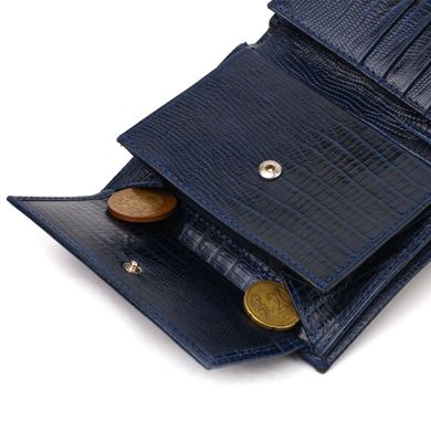Мужской кошелек вертикального формата из натуральной кожи с тиснением CANPELLINI 21752 Синий