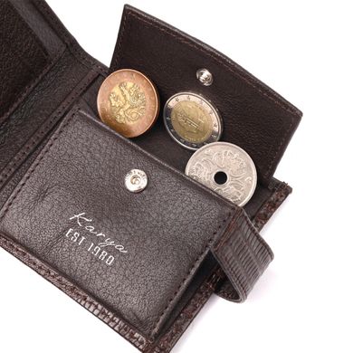 Практичний чоловічий гаманець із фактурної шкіри KARYA 21036 Коричневий