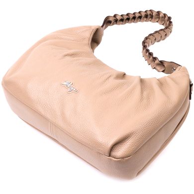 Стильная сумка багет KARYA 20836 кожаная Бежевый
