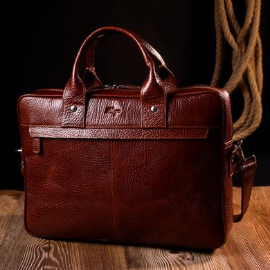 Универсальная мужская сумка-портфель на плечо KARYA 20936 кожаный Коричневый
