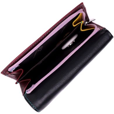 Місткий шкіряний гаманець у три складання для жінок ST Leather 19444 Різнокольоровий