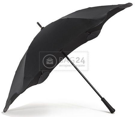 Протиштормова парасолька-тростина чоловіча механічна з великим куполом BLUNT Bl-classic-black, Чорний