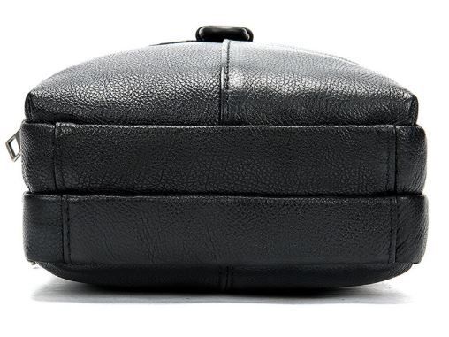 Компактная мужская сумка кожаная Vintage 14885 Черная