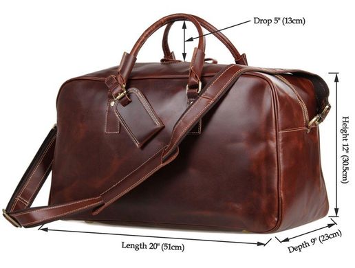 Шкіряна дорожня сумка Vintage 14359 Коричнева