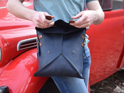 Стильна сучасна чоловіча сумка трансформер з якісної винтажной шкіри