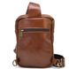Кожаный рюкзак слинг на одну шлейку GB-0604-3md TARWA Коньячный