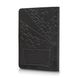 Дизайнерська шкіряна обкладинка для паспорта чорного кольору, колекція "Discoveries"