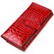 Яркое женское портмоне из натуральной кожи с тиснением под крокодила CANPELLINI 21852 Красный