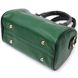 Кожаная сумка бочонок с темными акцентами Vintage 22351 Зеленая