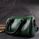 Шкіряна сумка бочонок з темними акцентами Vintage 22351 Зелена