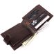 Практичное мужское портмоне с хлястиком из натуральной кожи KARYA 21086 Коричневый