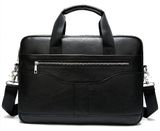 Деловая мужская сумка из зернистой кожи Vintage 14886 Черная фото