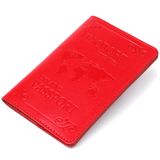 Кожаная обложка на паспорт с картой и рамкой SHVIGEL 13981 Красная фото