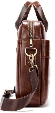 Ділова чоловіча сумка з зернистої шкіри Vintage 14836 Коричнева