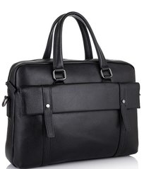 Класична чоловіча чорна шкіряна сумка Tiding Bag SM8-9824-1A Чорний