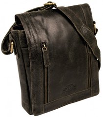 Мужская вертикальная кожаная сумка-почтальон Always Wild 836 DBrown, темно-коричневая