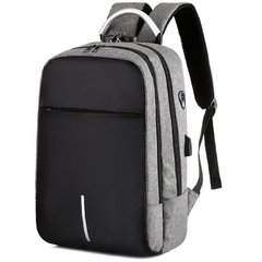 Текстильный большой серый мужской рюкзак для ноутбука Tiding Bag BPT01-CV-9006G Серый