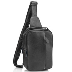 Чоловіча шкіряна сумка-слінг чорна Tiding Bag M35-1306A
