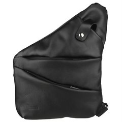 Чоловіча сумка-слінг через плече мікс канваса і шкіри GAc-6402-3md чорна бренд TARWA Чорний
