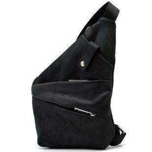 Рюкзак косуха на одно плечо TARWA RAG-6402-4lx crazy с наппой Черный