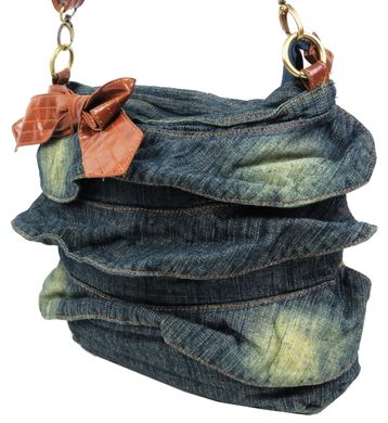 Жіноча сумка джинсова Fashion jeans bag темно-синя