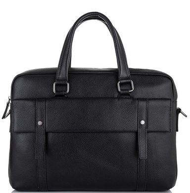 Классическая мужская черная кожаная сумка Tiding Bag SM8-9824-1A Черный