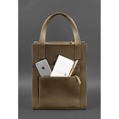 Натуральна шкіряна жіноча сумка шоппер Бетсі з кишенею темно-коричнева Blanknote BN-BAG-10-1-o