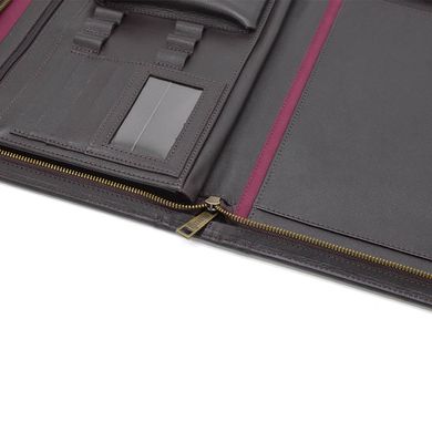 Шкіряна коричнева папка органайзер портфоліо на блискавці для документів А4+ TARWA GC-1295-4lx Коричневий