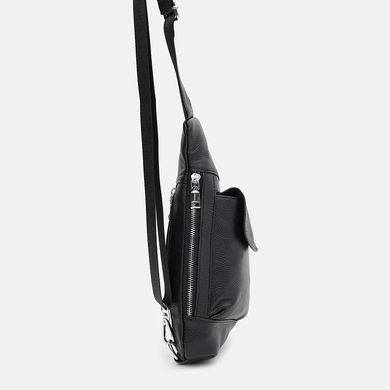Чоловічий шкіряний рюкзак через плече Keizer k1712bl-black