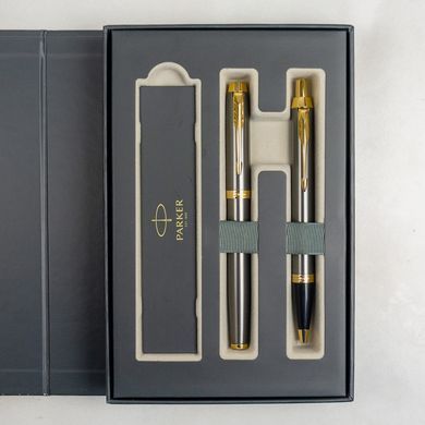 Набір ручок Parker IM Grey Lacquer GT RB+BP DUO24 Серий Золотистий 21 182b24