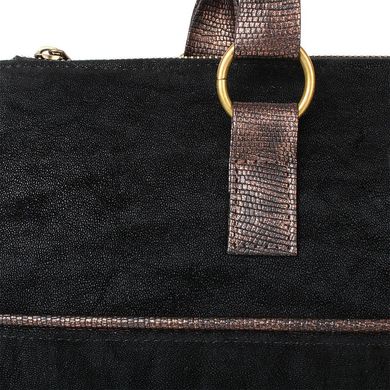Жіноча сумка з якісного шкірозамінника LASKARA (Ласкарєв) LK10199-black-bronze Чорний