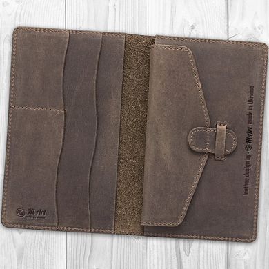 Універсальне шкіряне портмоне коричневого кольору PB-01-S19-1106-000