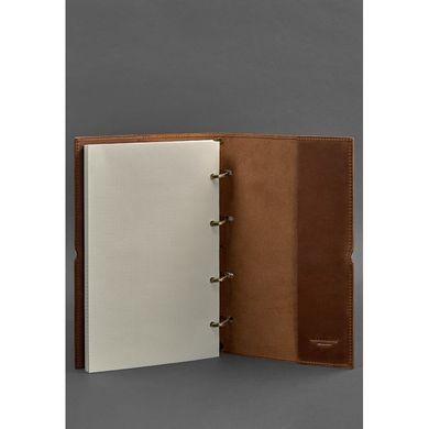 Натуральный кожаный блокнот А4 на кольцах (софт-бук) 9.0 в мягкой светло-коричневой обложке Blanknote BN-SB-9-A4-soft-k-kr