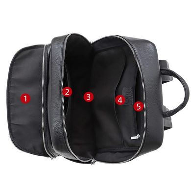 Мужской кожаный рюкзак на два отдела TIDING BAG FL-N2-0201A Черный