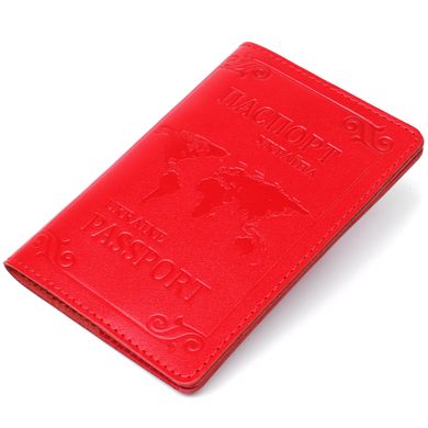 Шкіряна обкладинка на паспорт з картою і рамкою SHVIGEL 13981 Червона