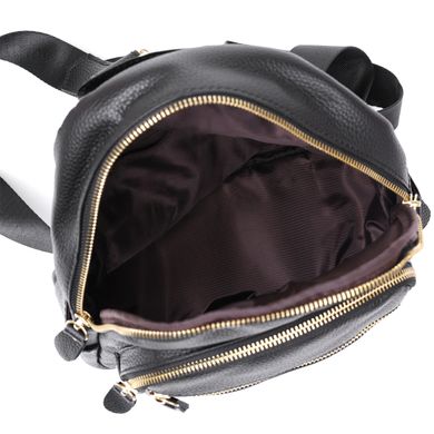 Кожаный стильный женский рюкзак Vintage 20676 Черный