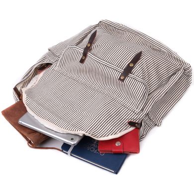Летний женский рюкзак с качественного текстиля Vintage sale_15077 Молочный