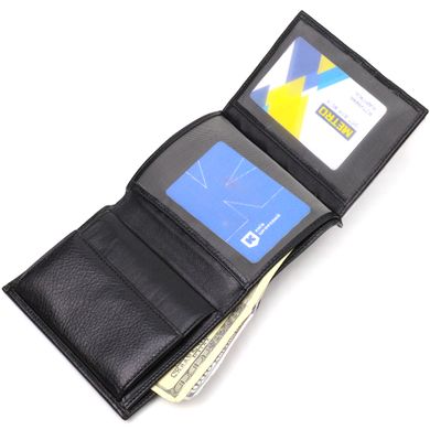 Чоловічий гаманець вертикального формату з натуральної шкіри CANPELLINI 21753 Чорний