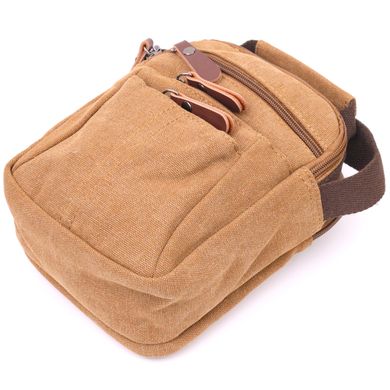 Стильная мужская сумка из плотного текстиля 21245 Vintage Коричневая
