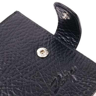 Вместительное мужское портмоне с хлястиком из натуральной кожи KARYA 21087 Черный