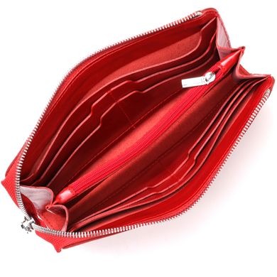 Яркий женский клатч кожаный SHVIGEL 16185 Красный