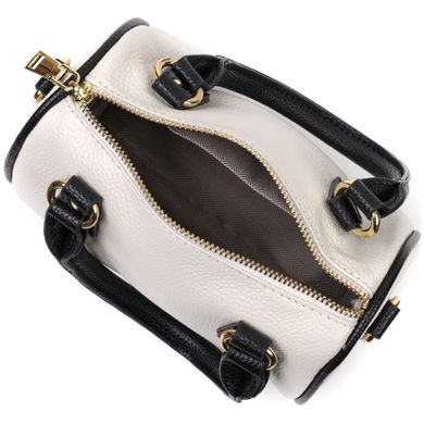 Женская сумка бочонок с темными акцентами Vintage 22352 Белая