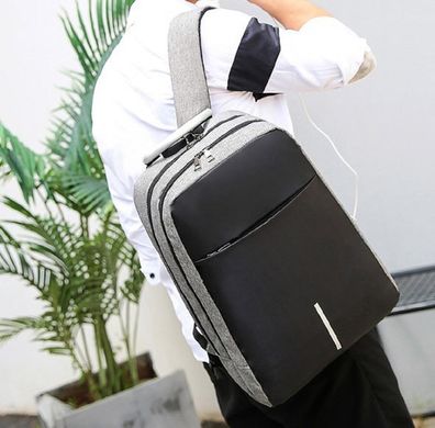 Текстильний великий сірий рюкзак для ноутбука Tiding Bag BPT01-CV-9006G Сірий