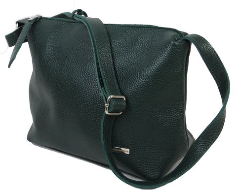Жіноча шкіряна наплічна сумка на ремені Borsacomoda темно-зелена 810.014