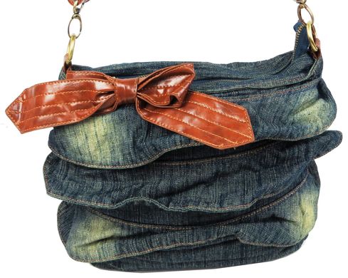 Жіноча сумка джинсова Fashion jeans bag темно-синя