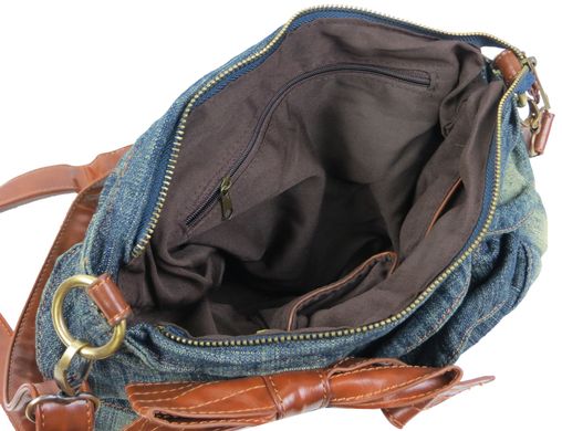 Женская джинсовая сумка Fashion jeans bag темно-синяя