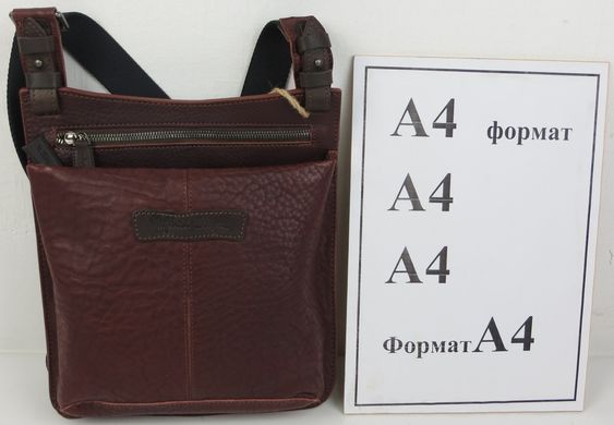 Кожаная мужская сумка планшетка Mykhail Ikhtyar, Украина бордовая
