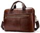 Деловая мужская сумка из зернистой кожи Vintage 14836 Коричневая