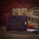 Фіолетовий дизайнерський Затискач для грошей з натуральної матової шкіри, колекція "Let's Go Travel"